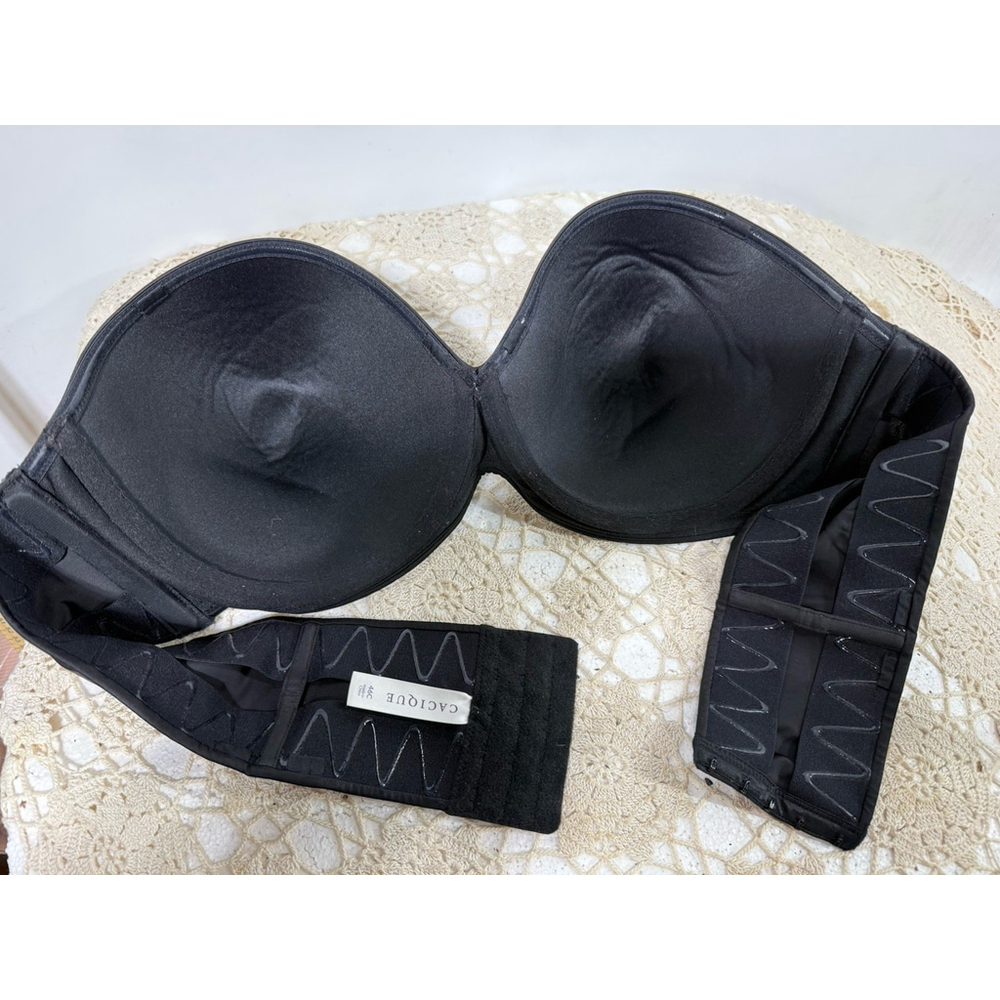 Cacique Women Bra 46C Black Strapless Underwire - Picture 2 of 5